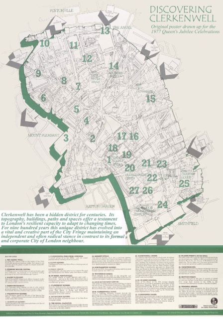 Discovering Clerkenwell map created by Mike Franks in 1977.