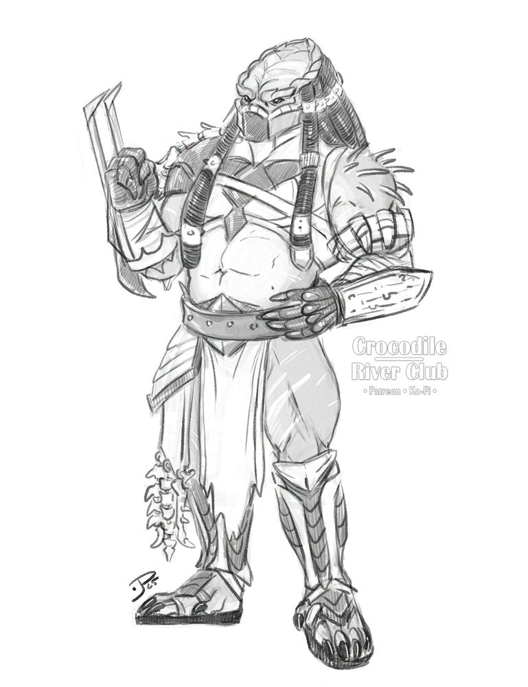 Buff yautja with thick tendrils he's got some bones and what have you