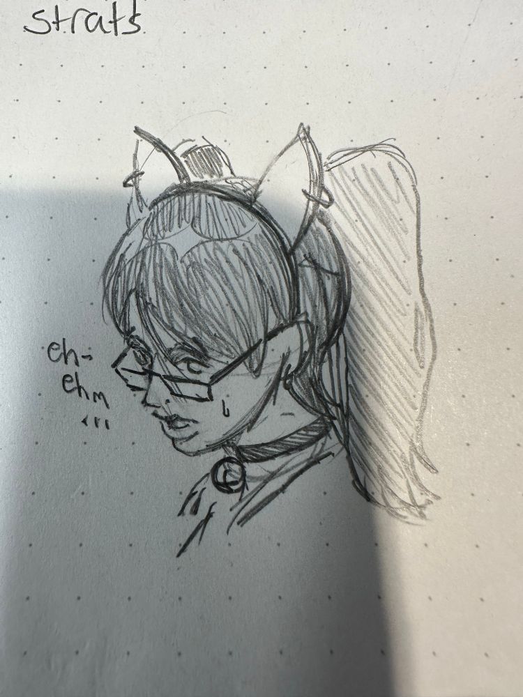 Katherine from “Ranked Competitive Breast Growth”, a webfic. She is a black haired girl with glasses, wearing glasses, cat ears, and clip on pigtails.