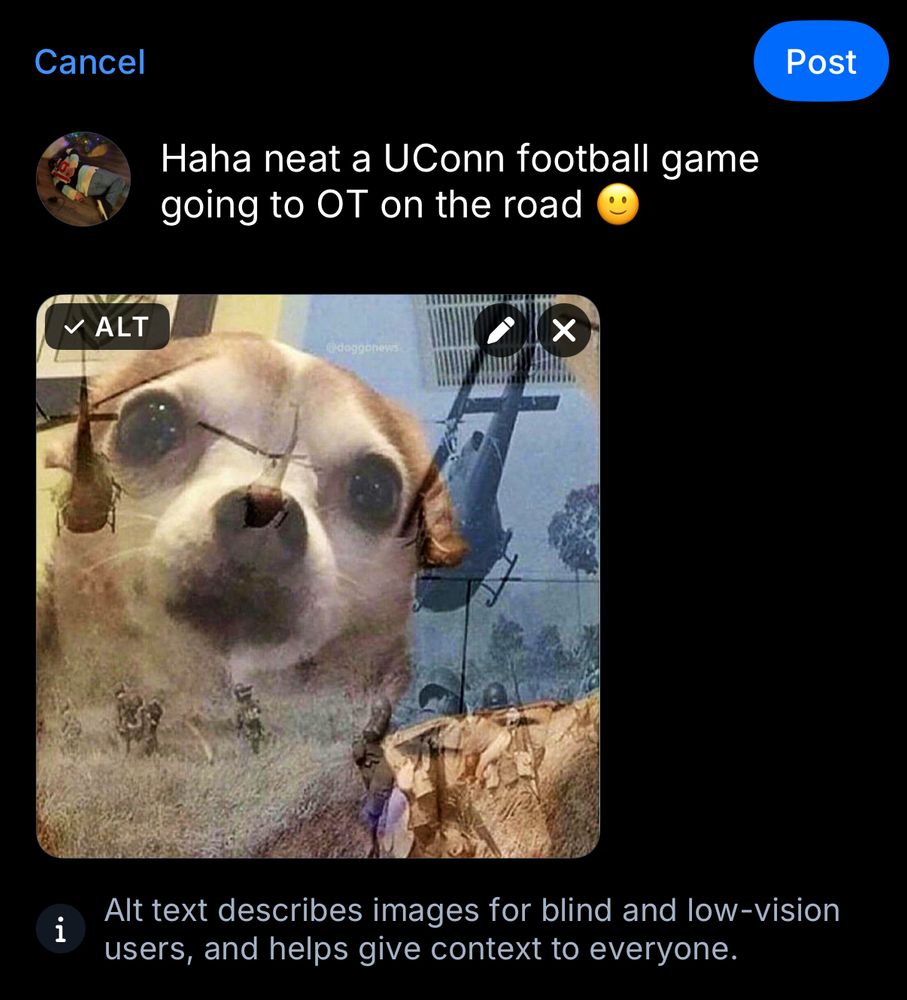 Screenshot of an unposted skeet for potential UConn shame