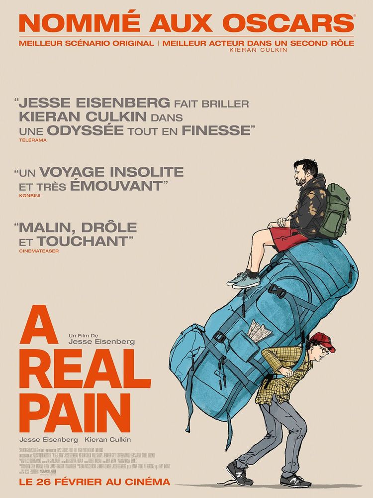 Affiche du film A Real Pain, réalisé par Jesse Eisenberg 