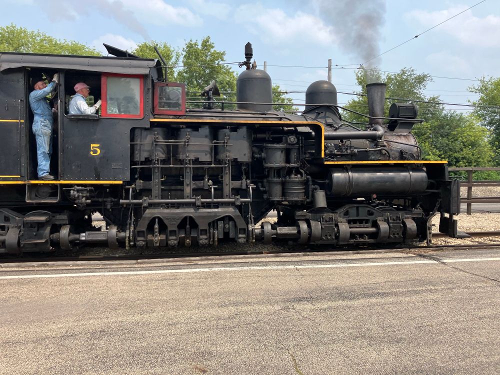 A Shay type steam locomotive at the Illinois Railway Museum in Union Illinois.
This museum is a must for any rail fan.
Diesel, Steam, Electric and Interurban.
They literally have it all.