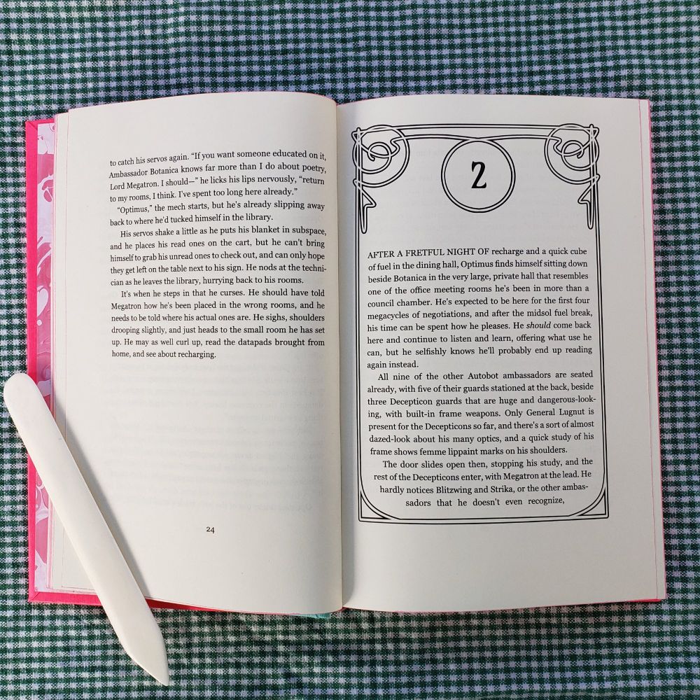 Book opened up to show chapter 2 header.