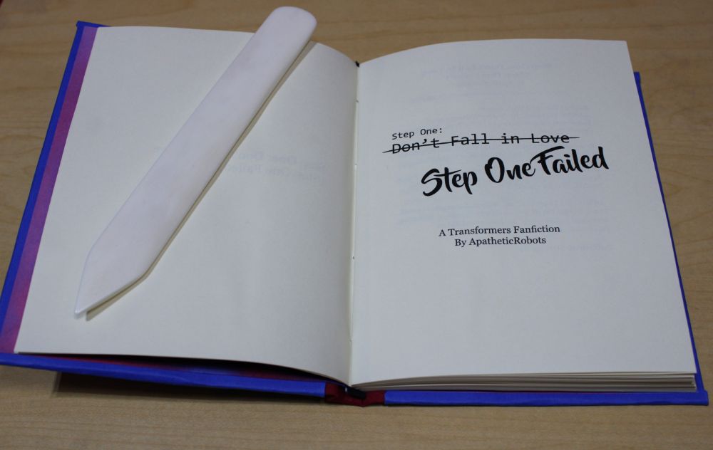 The title page. It reads "Step One: Don't Fall in Love (Step One Failed)" with "Don't Fall in Love" crossed out.