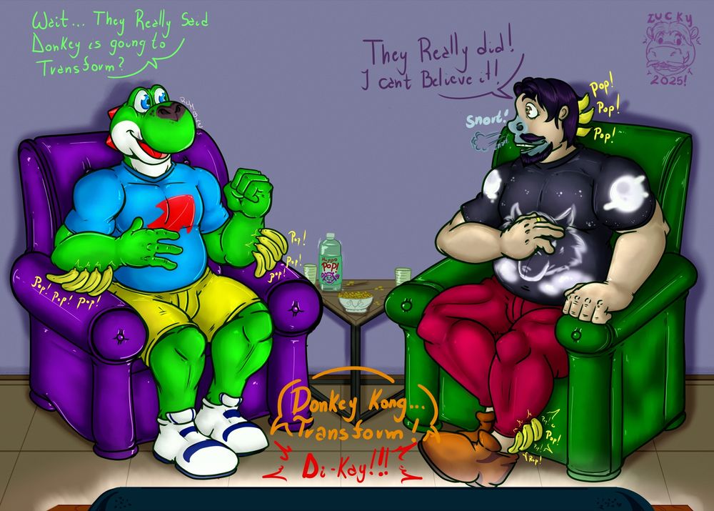 After being invited to watch the new DK Trailer, Lucky and his friends start to fee the eagerness of discovering how the game will adapt a transformative abilities on DK.
As Pauline Jr. release their powers to Transform DK into his Bananza forms they start to feel a Ticklish sensation on their bodies, they are unaware that this sensation is not related to eagerness for the Videogame but a transformatie that is taking toll as Pauline Sing. 
Something is happening to them and they can't tell! 