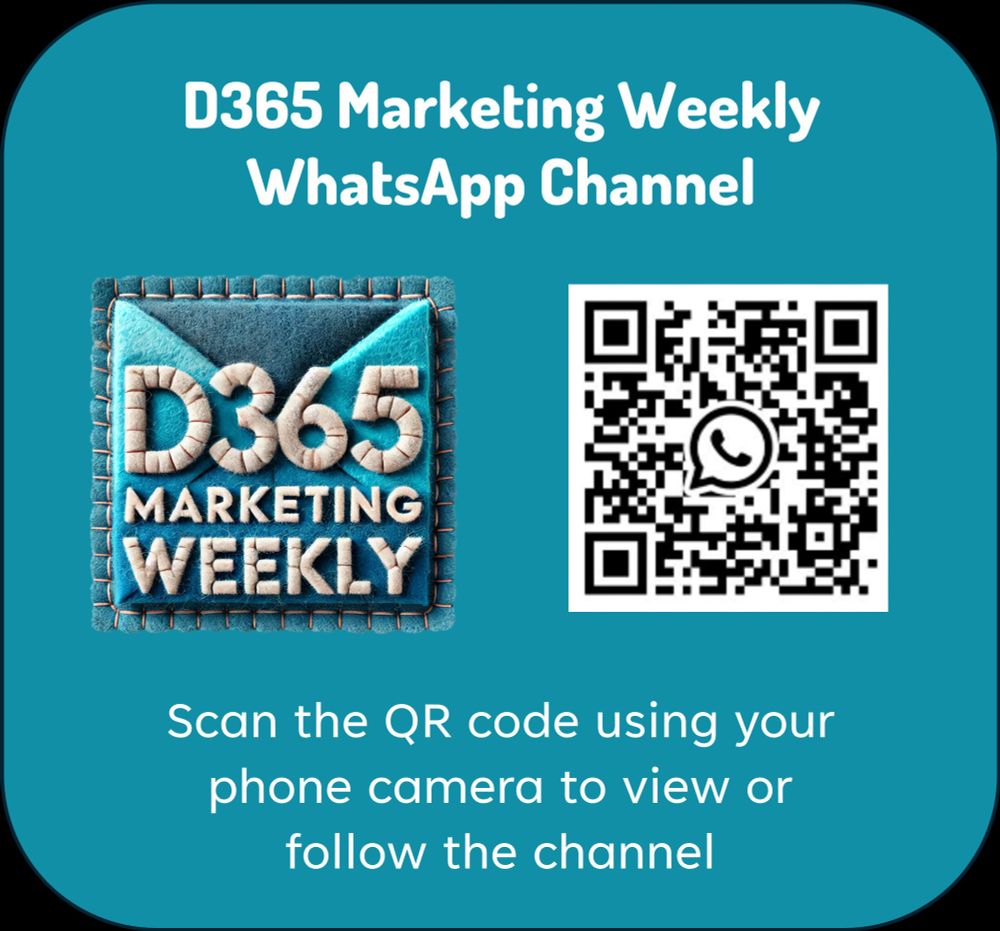 D365 Marketing Weekly WhatsApp Channel QR code promotion image