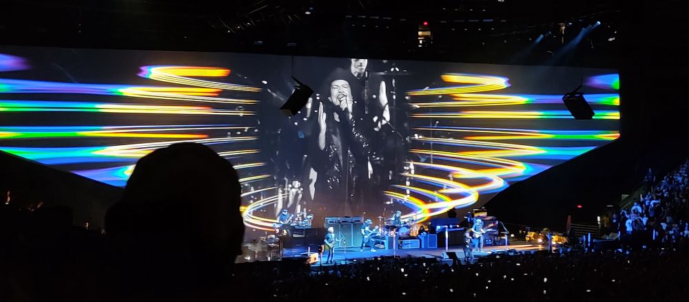 Eddie Vedder on screen during Dark Matter