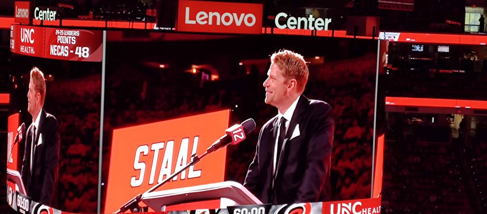 Eric Stasl at the podium.