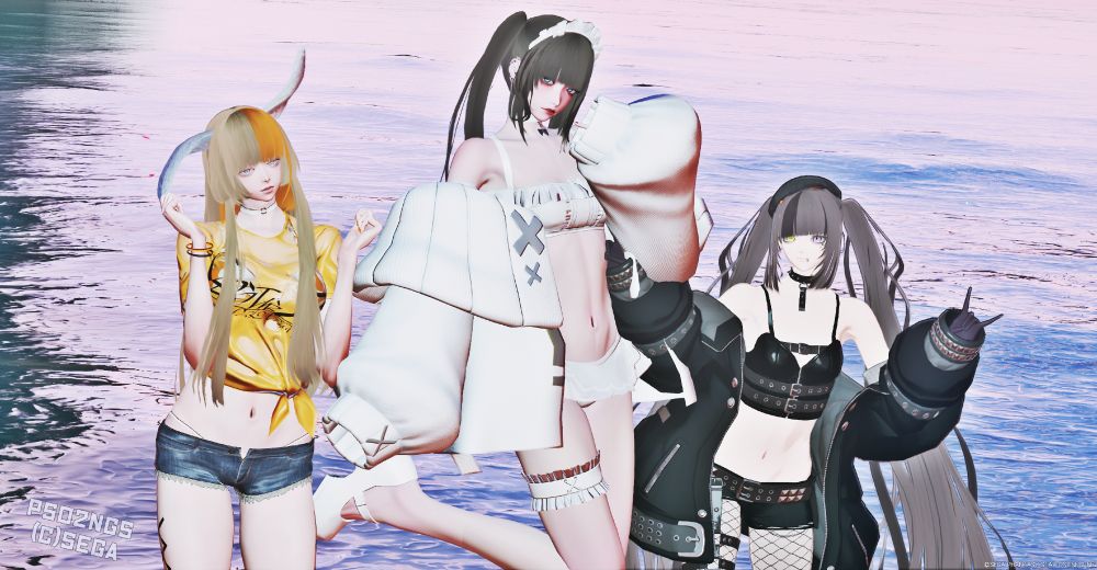 ここすごく綺麗だった！このゲームの海ってこんなに綺麗だったんやね・・ポーズあれこれしながら一枚！