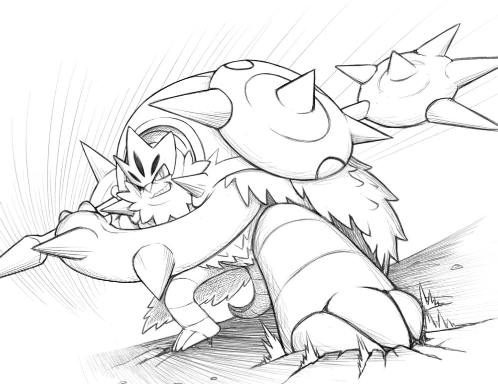 Enfin, Mega-blindépique prépare à asséner un puissant coup de "hache d'arme végétale" dans notre direction.