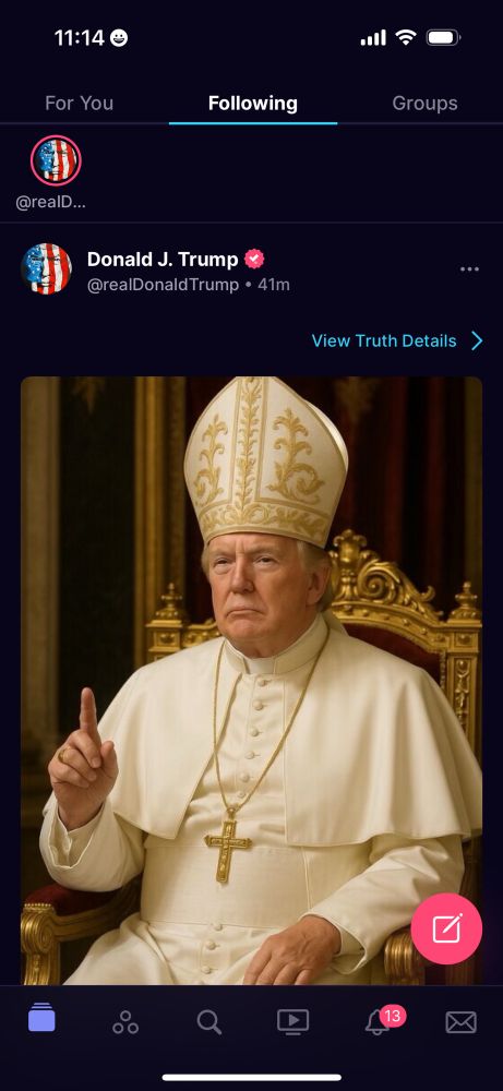 Trump cosplaying as pope.