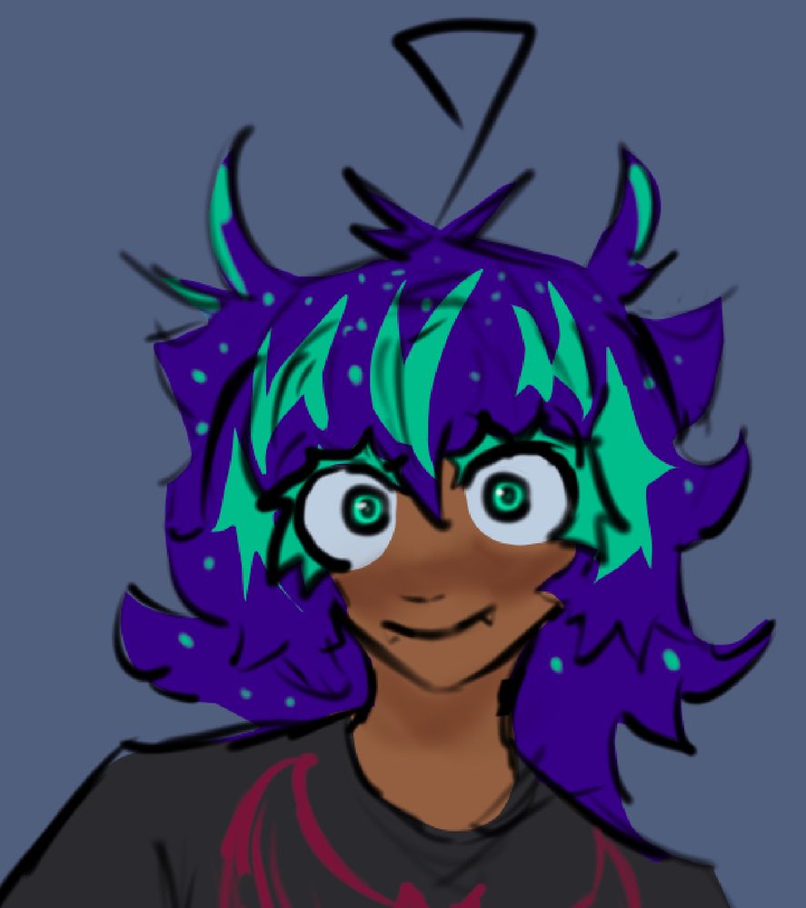 A close up of Aoki’s face in the same drawing