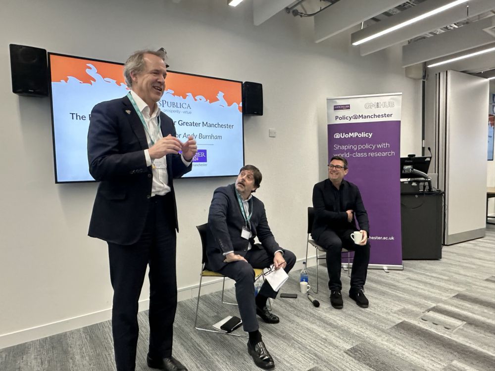 Mayor Andy Burnham visits The University of Manchester to discuss the future of devolution in Greater Manchester