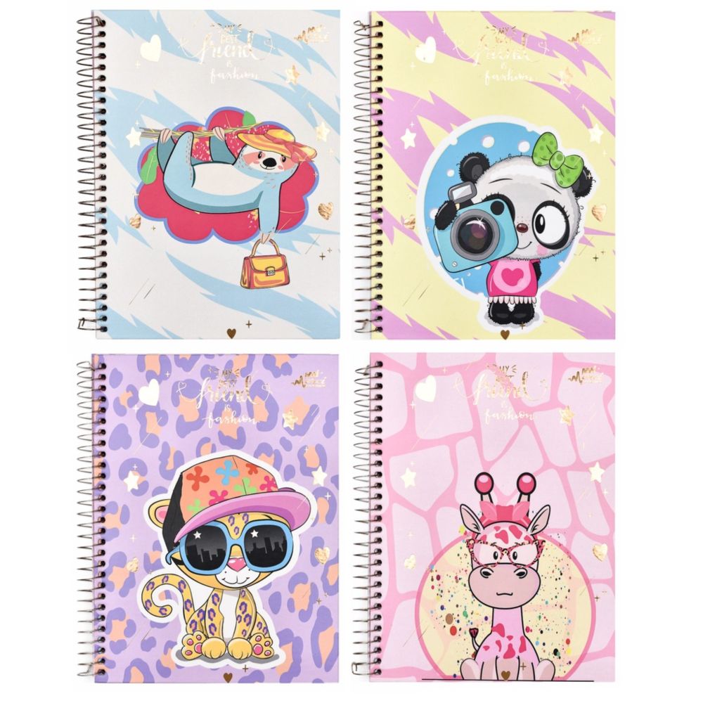 Caderno Colegial Espiral Capa Dura My Best Friend Animais Merci | Shopee Brasil