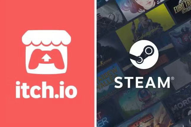 itch and steam’s logos