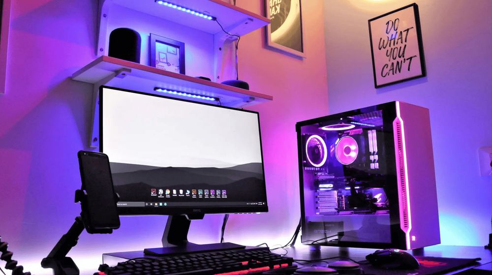A PC on top of a desk, where it belongs