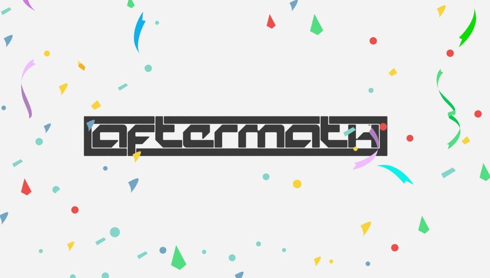 aftermath logo with confetti