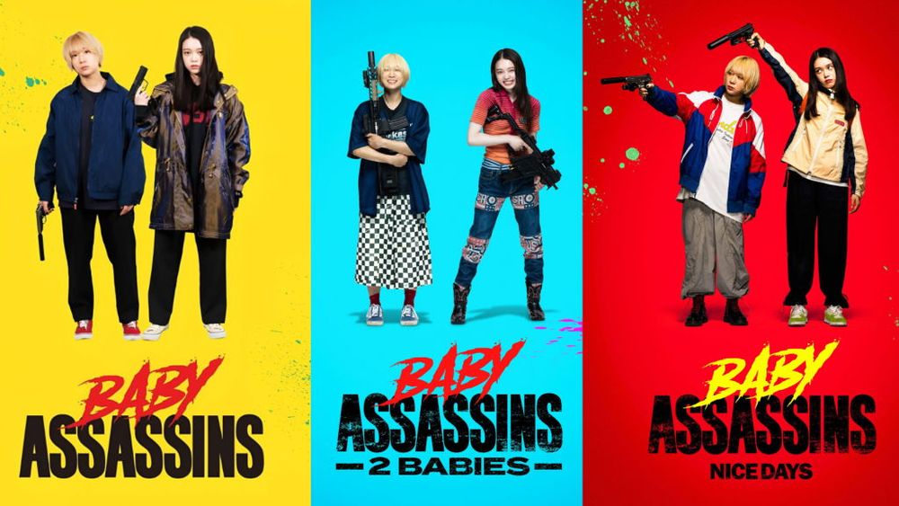 the covers of the three baby assassins movies