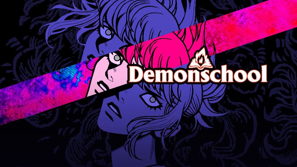 demonschool's logo, which features a face splitting in a very arresting fashion