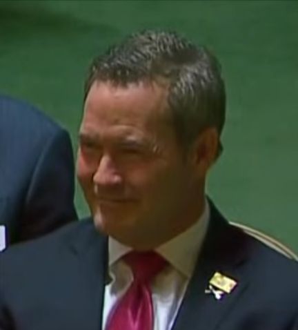 Mike Waltz stupid grin throughout Trump's UN speech. 