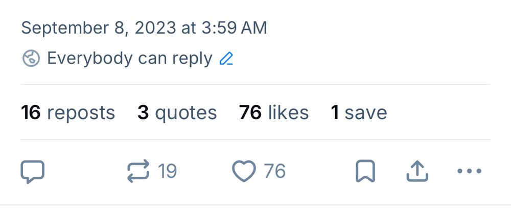 Bluesky engagement stats: 16 reposts, 3 quotes, 76 likes, 1 save 