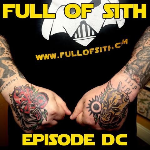 Mike Pilot shows off his Maul and Savage tattoos for the cover of the 600th episode of Full of Sith!