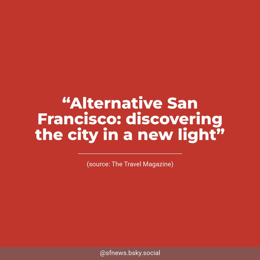 White text on a red background reads, “Alternative San Francisco: discovering the city in a new light”. Underneath, The Travel Magazine is listed as the source.