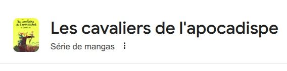 Les cavaliers de l'apocadispe classé en "Série de mangas"