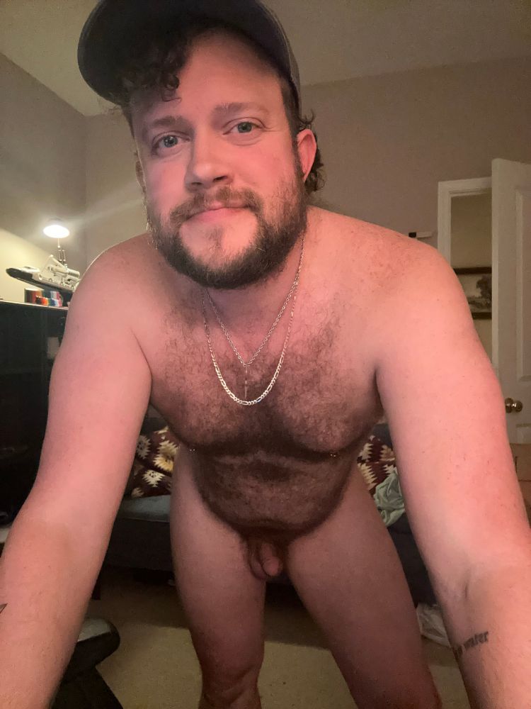 Picture of me naked, leaning over on my desk