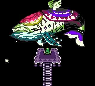 The Wind Fish as it appeared in Link's Awakening DX for the Gameboy Color. It appeared with a loud "fweeeee" that sounded kind of like a whale.