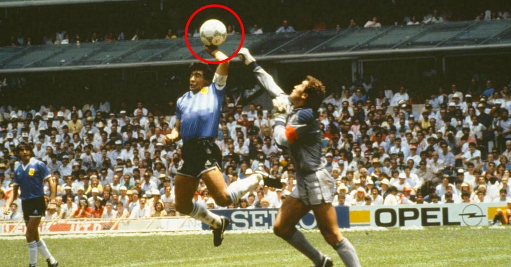 Less importantly, earlier that same day Argentine🇦🇷 striker Diego Maradona touched the ball with his hand and made a "hand of God" goal against England 🏴󠁧󠁢󠁥󠁮󠁧󠁿. Argentina striker Diego Maradona touches the ball with his hand as the English keeper tries to defend. Estadio Azteca in Mexico was full of soccer fans. There's a red circle around the famous hand ball. Visit https://www.chaskimusic.com to learn more about our 40th anniversary season! ¡Visite https://www.chaskimusic.com para obtener más información sobre nuestra temporada del aniversario cuadragésimo!
