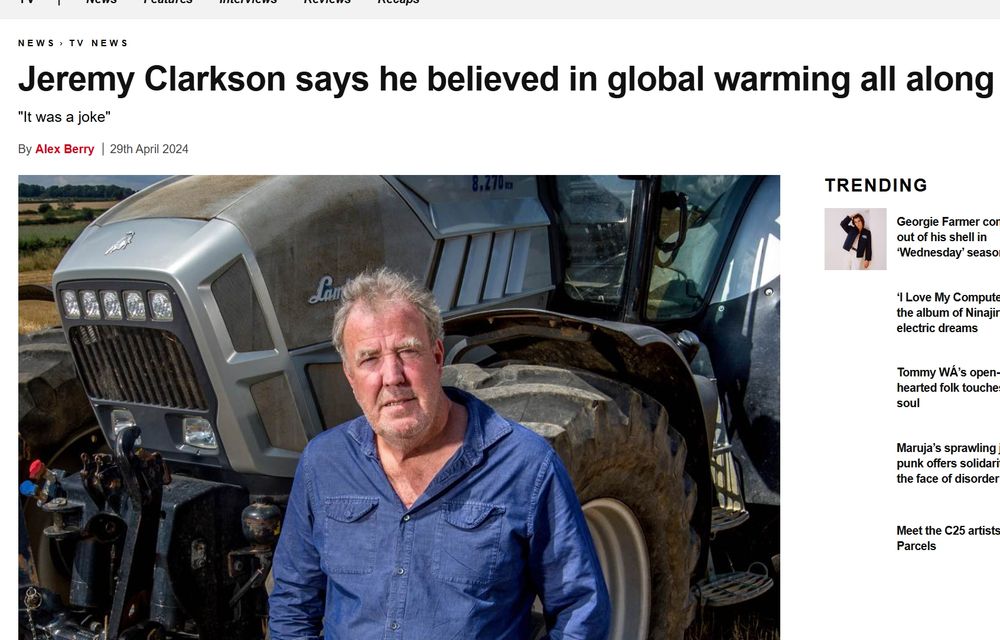 NewsTV News
Jeremy Clarkson says he believed in global warming all along
"It was a joke"

By
Alex Berry
29th April 2024