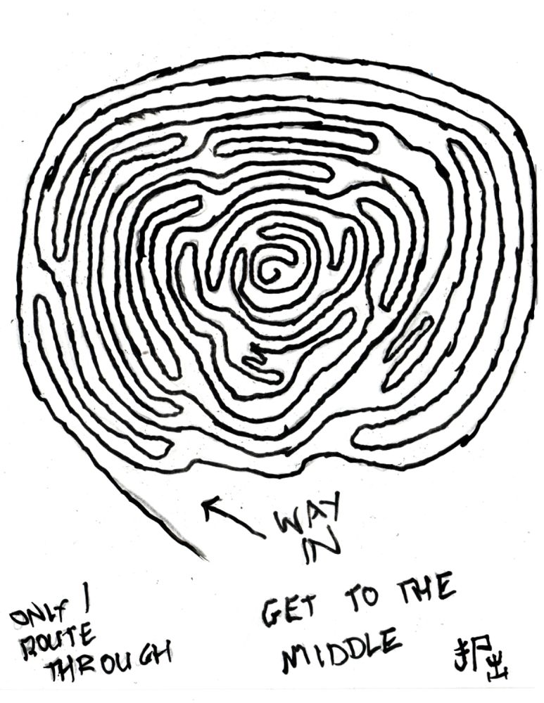 A really hard hand drawn maze