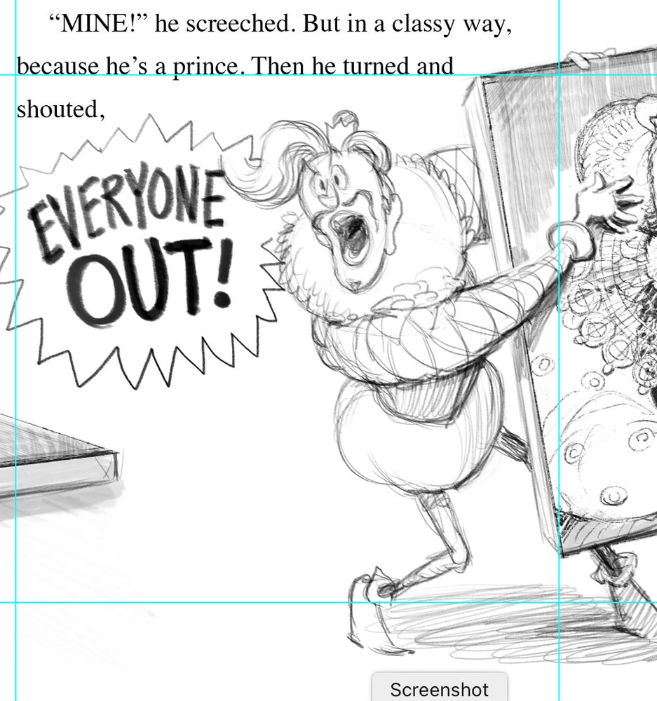 A prissily angry and mustachioed man clutches a painting. The text reads, "'MINE!' he screeched. But in a classy way, because he's a prince. Then he turned and shouted, 'EVERYONE OUT!'"