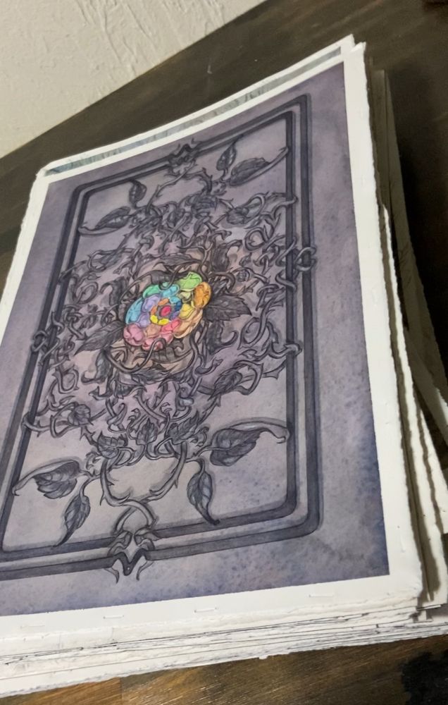 All paintings stacked for the Witches Thoth Tarot