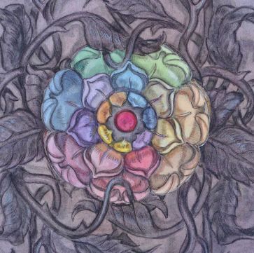 Tudor rose for the back design of the Witches Thoth Tarot