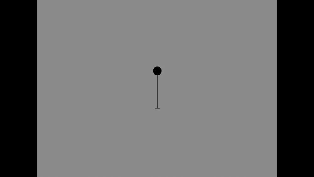 gif of a black dot on a gray background moving down along a line and then back up again