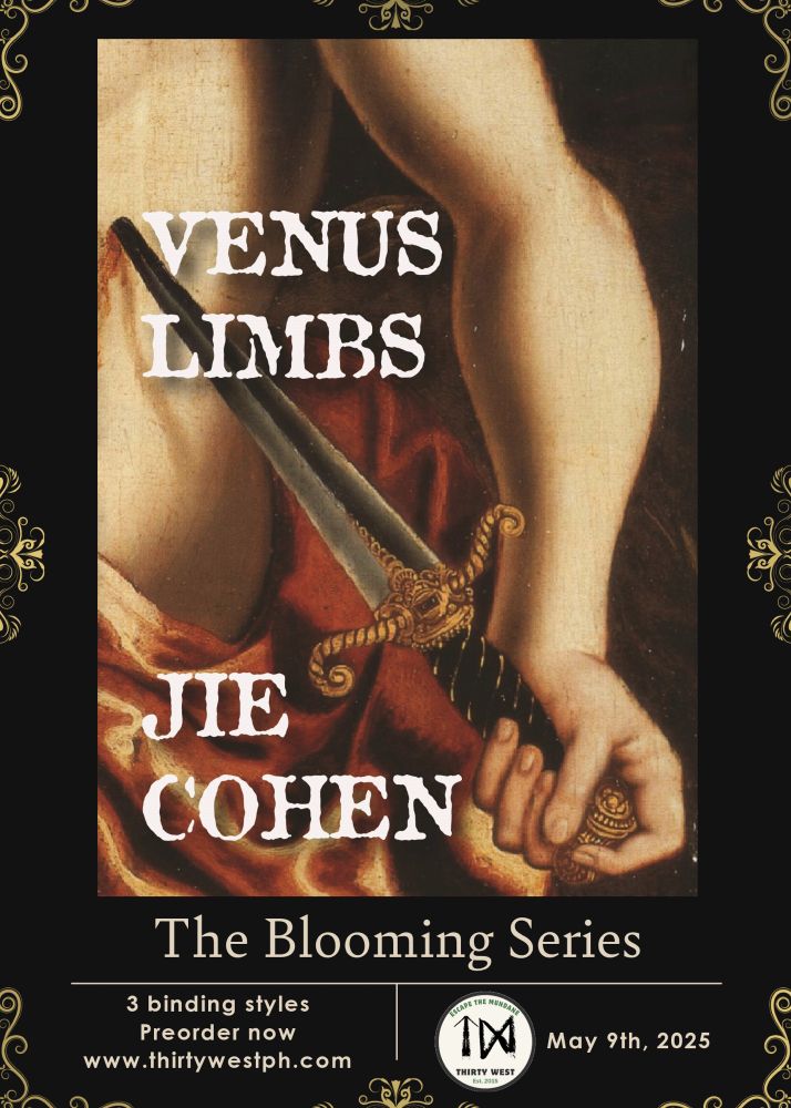 The cover for Venus Limbs by Jie Cohen uses the Death of Lucretia painting as the jacket design. Ordering information can be found at thirtywestph.com and the chapbook is due out on 5/9/25.
