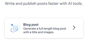 An offer from our website's toolkit to build a full-length blog post including title and images