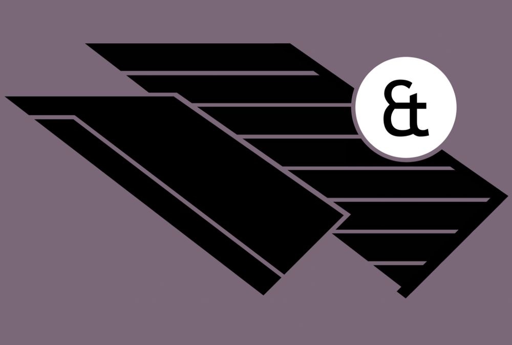 two wings are in the shape of a W with an & symbol in the top right