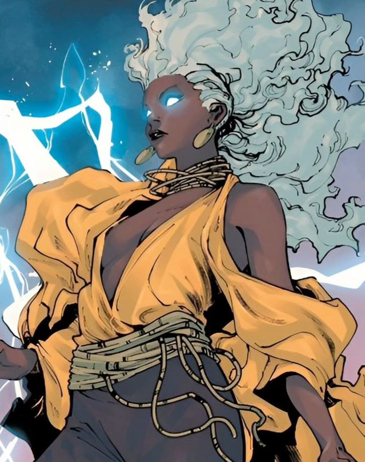 ororo munroe lit up with lightning