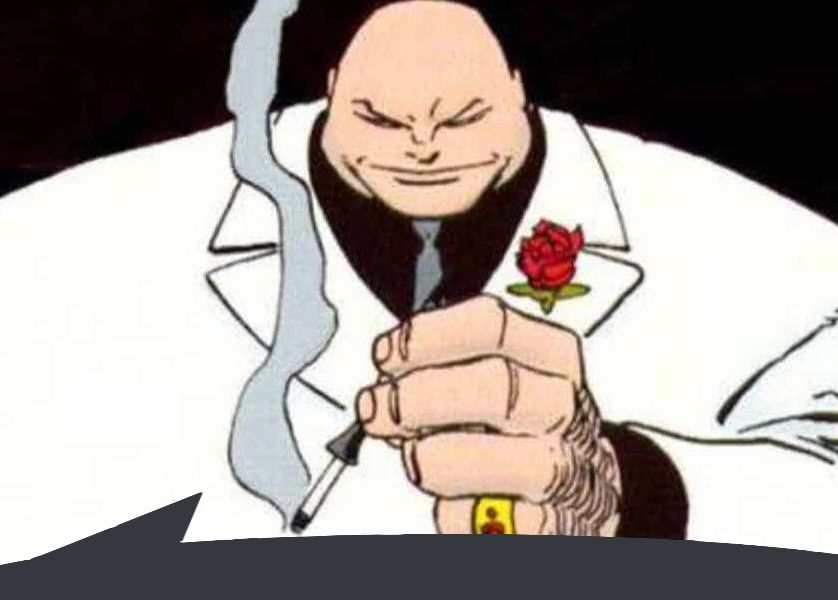 Art of Marvel's The Kingpin in bubblequote format with a speech bubble at the bottom as if he is saying the quoted post.