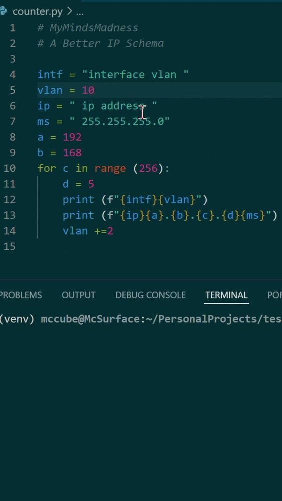 BETTER IP Scheme  #programming #coding #code #networkengineer #python - YouTube