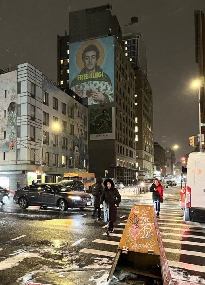 Free Luigi sign, photo taken last night 