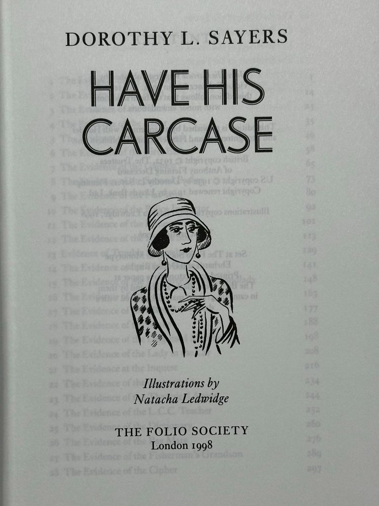 Title page of the book “Have His Carcase”by Dorothy L. Sayers.