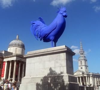 Hahn/Cock sculpture (big blue rooster), 4th plinth, Trafalgar Square, 2013