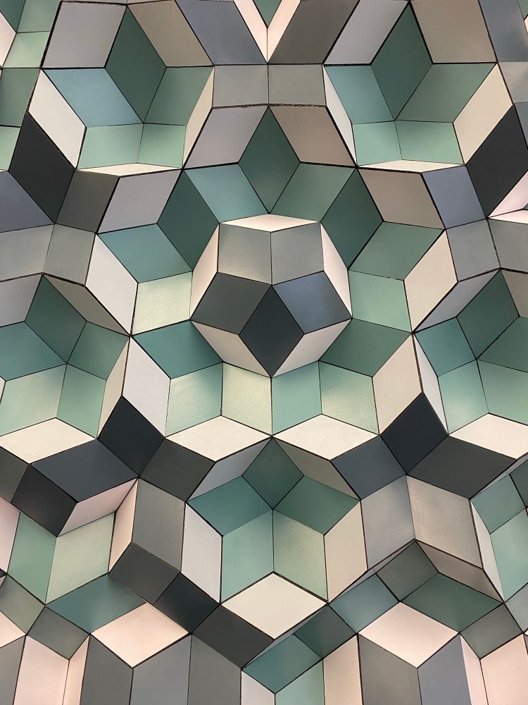 A close up centered on positive (ie out of the wall) star