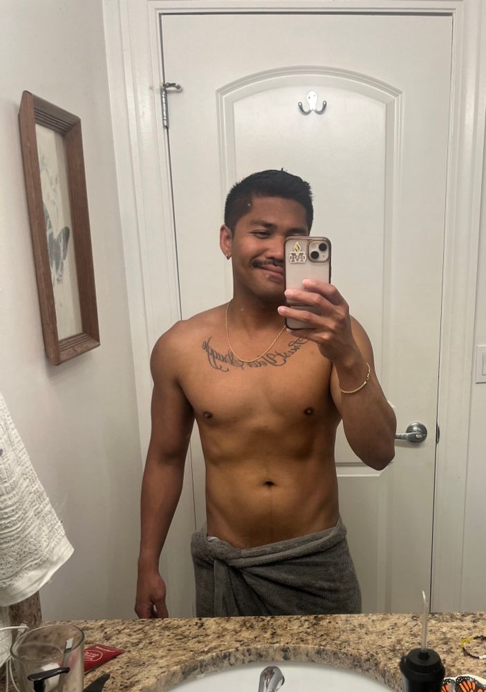 Bathroom selfie after taking shower with my towel on 