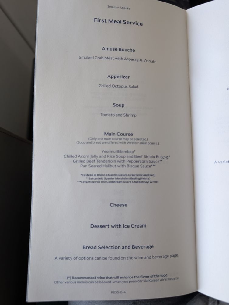 First meal service.