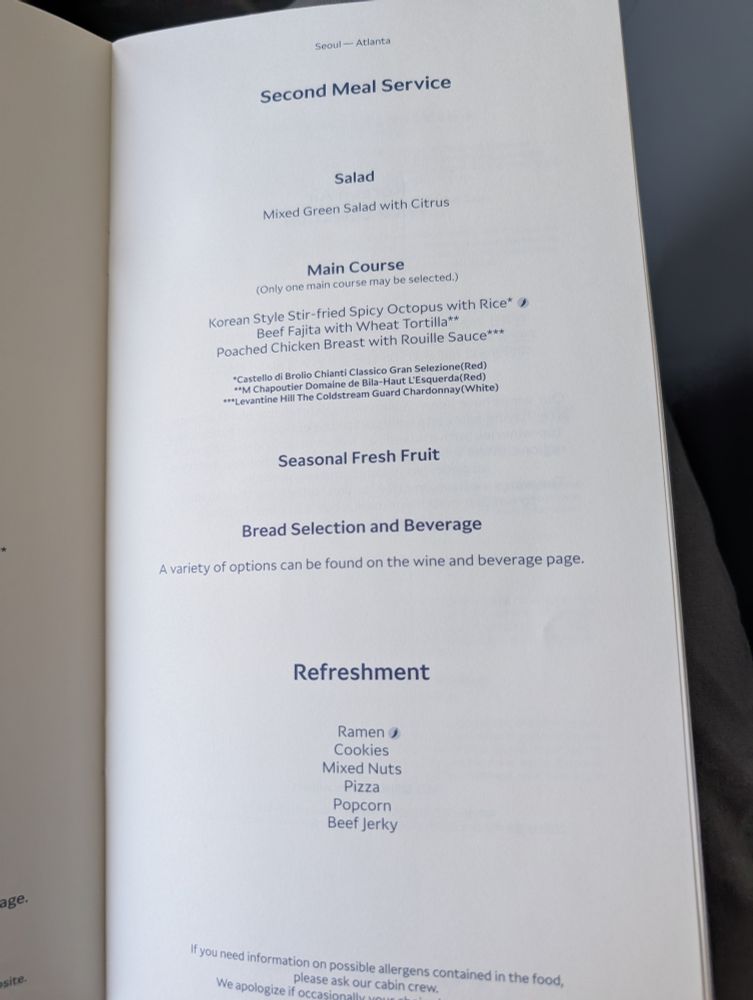 Second meal service.
